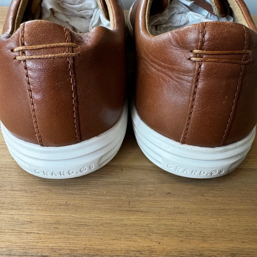 Cole Haan Men 11 M Grand Crosscourt II British Tan Leather Sneaker C26521 Casual